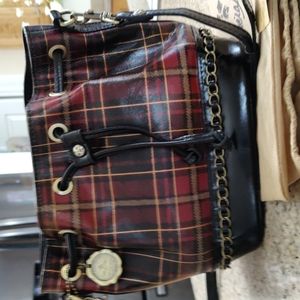 Patricia Nash red black tartan cross body / shoulder bag.